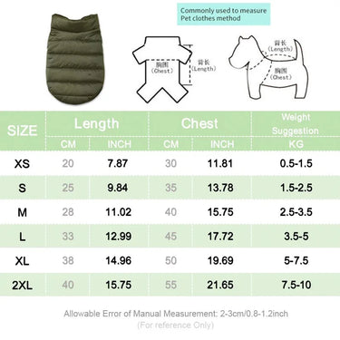 Winter Warm Dog Coat Jacket Windproof Dog Clothes for Small Dogs Padded Clothing Chihuahua Clothes Pet Supplies, Gift For Pet 139